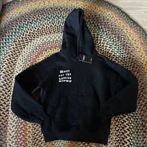 Black Graphic VEGAN Hoodie DONT EAT THE HOMIES M